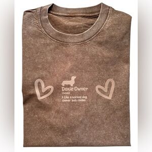 NEW Oversized Vintage Brown Doxie Owner Graphic T-Shirt